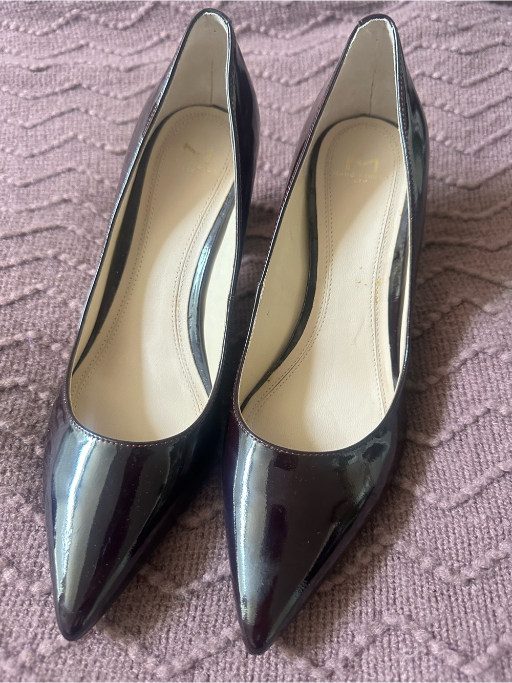 Marc Fisher Women's Pointed Toe Patent Pumps - Eggplant